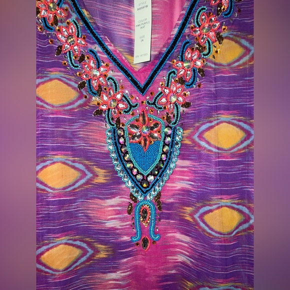 NOUVEAU BEACH BEADED SWIM COVER - 3X PLUS - NWT - Picture 2 of 7